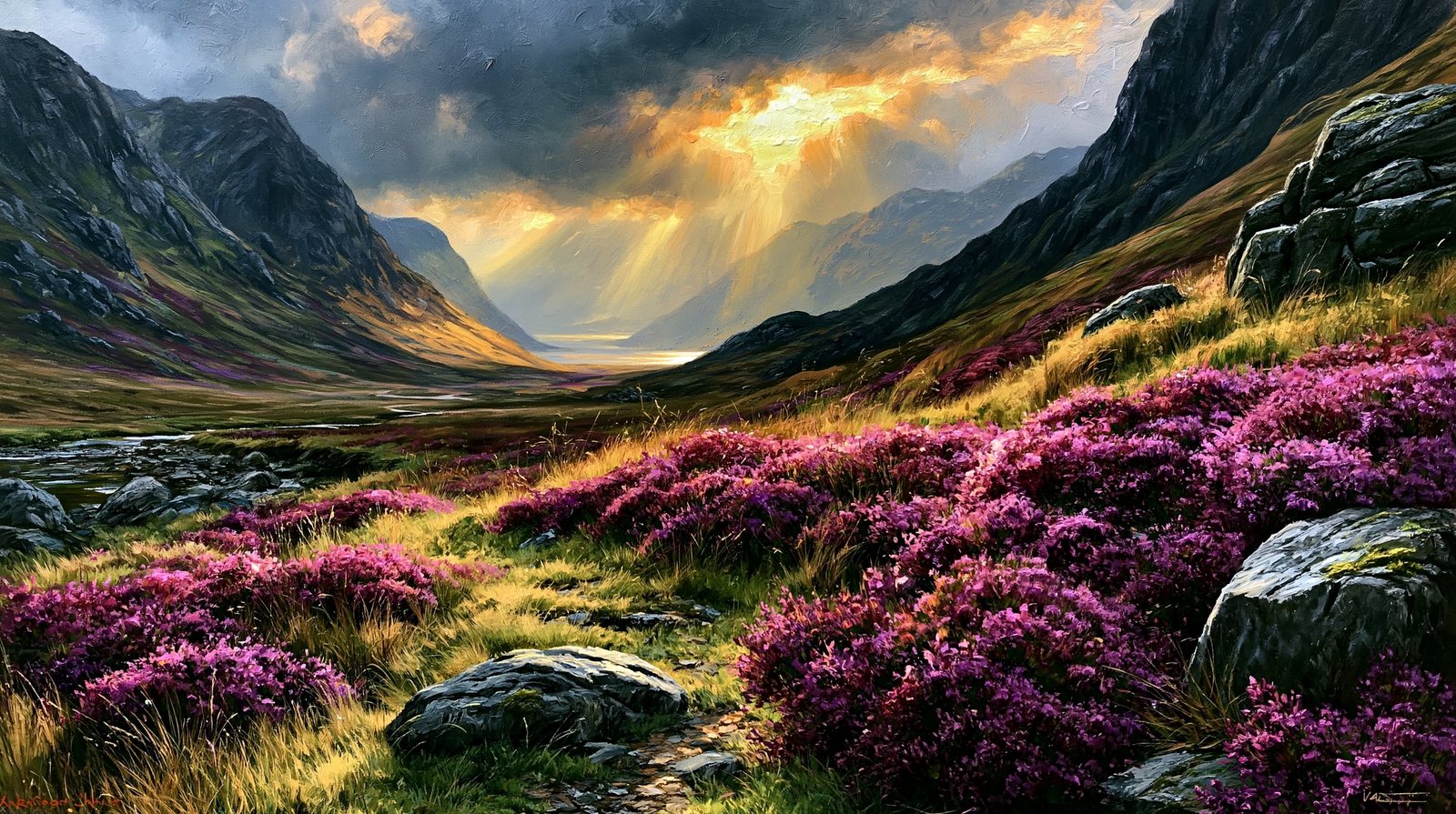 windswept Scottish highland glen