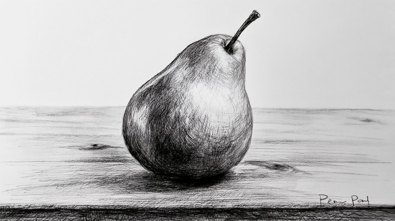 pear, graphite sketch