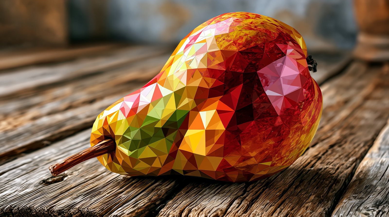 pear, low-poly