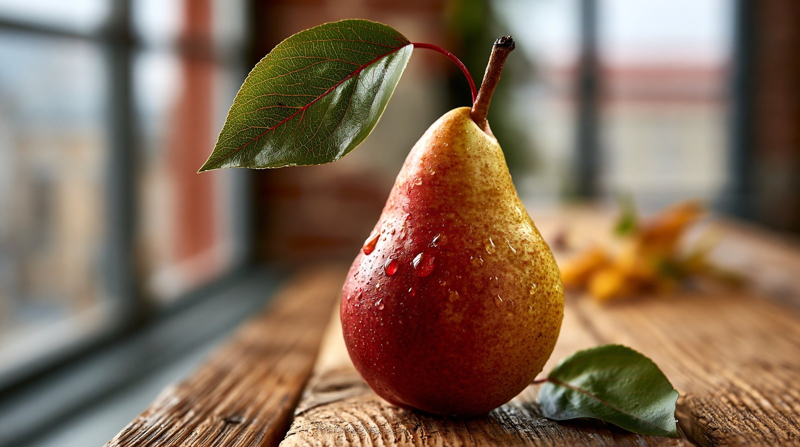 pear, photorealistic macro