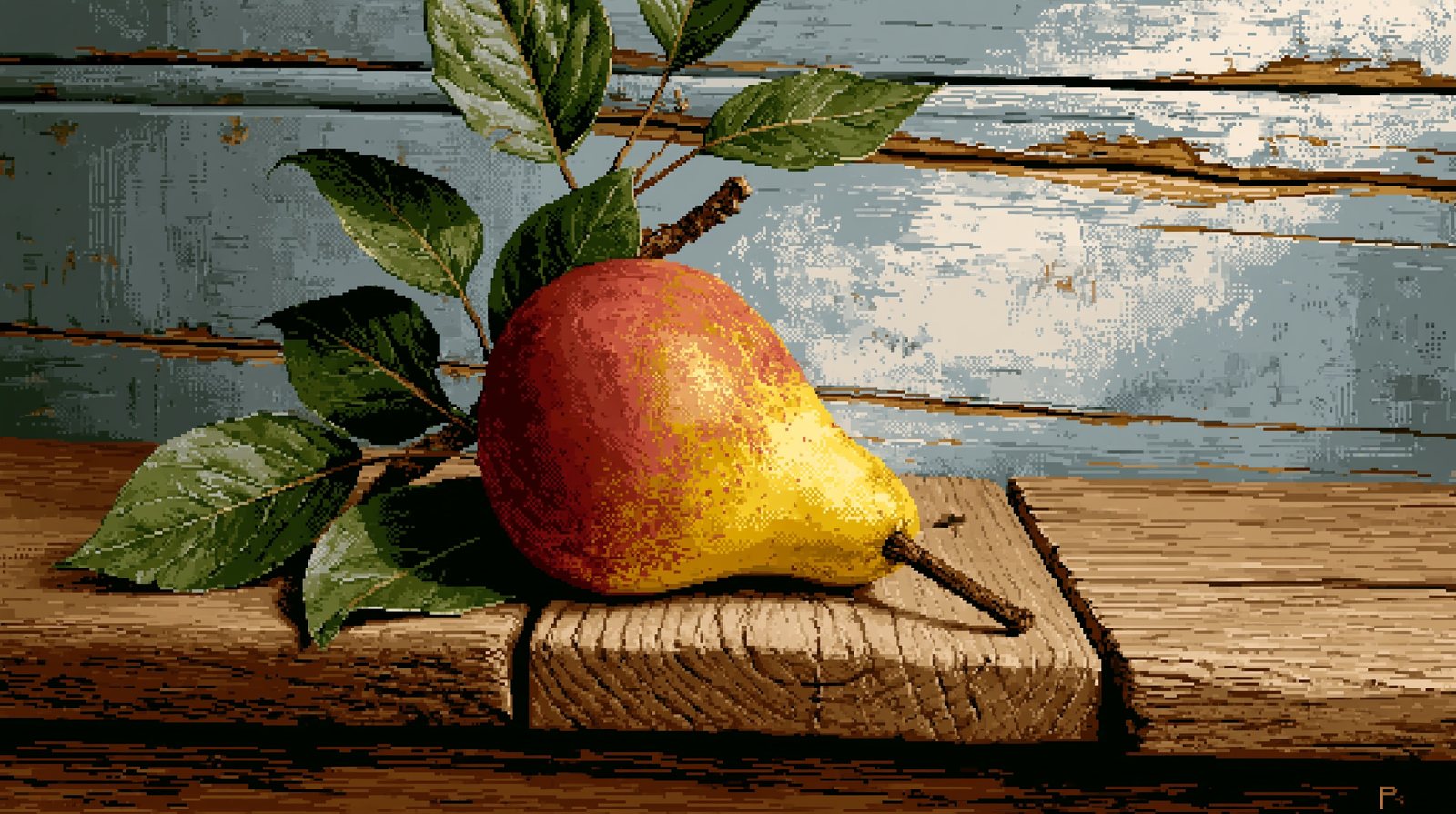 pear, pixel art