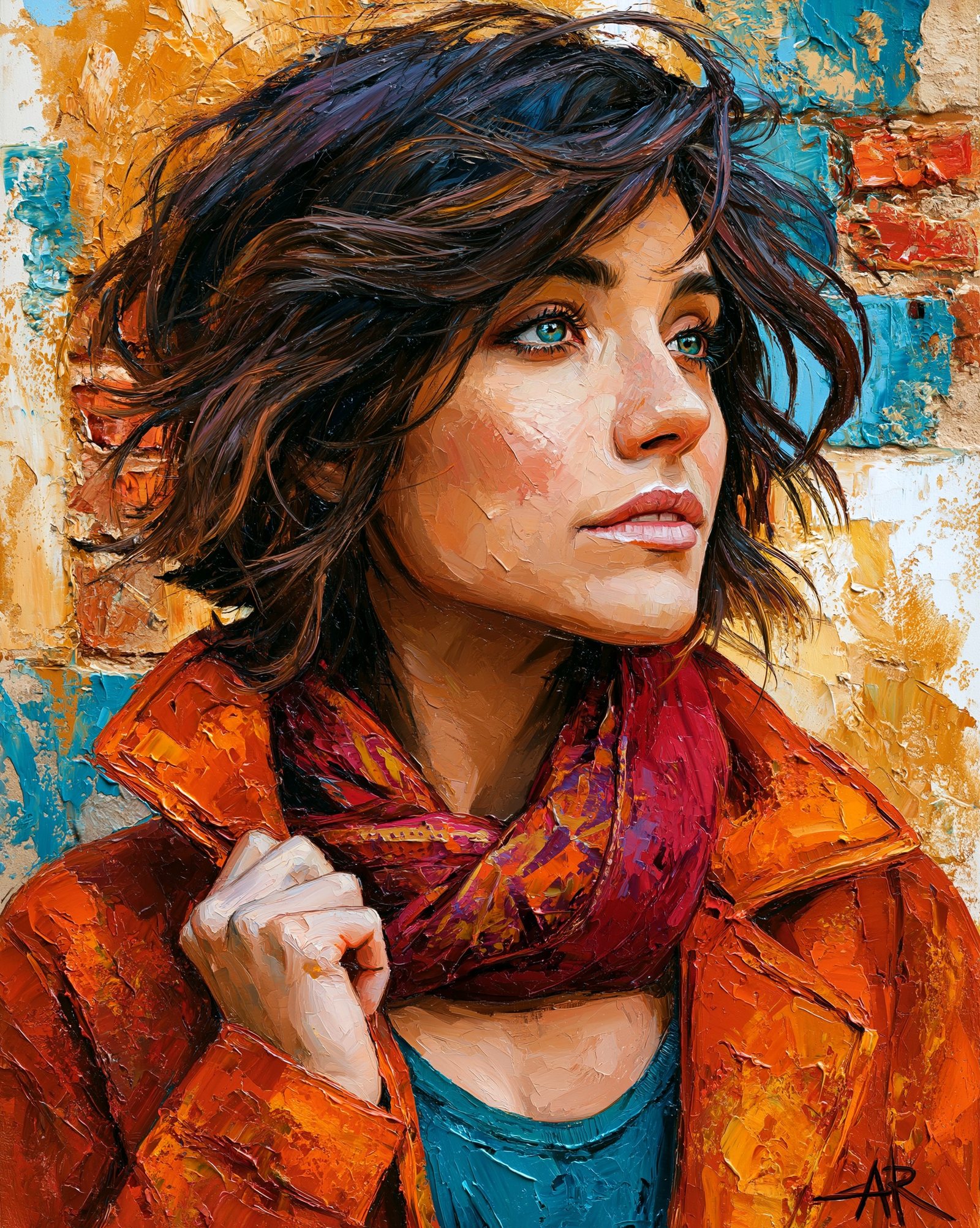 expressive oil portrait