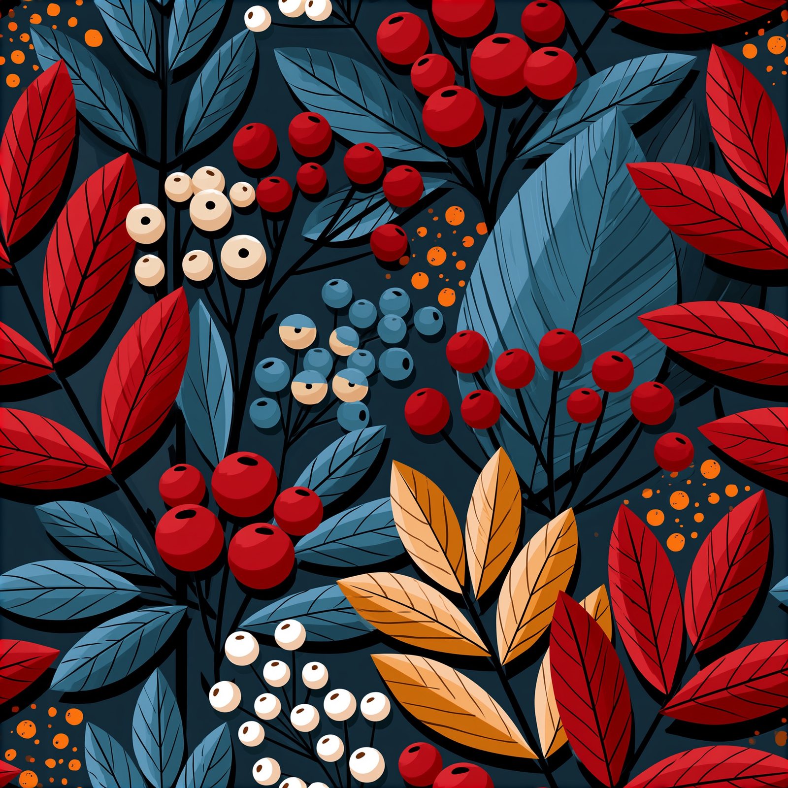 seamless botanical pattern tile