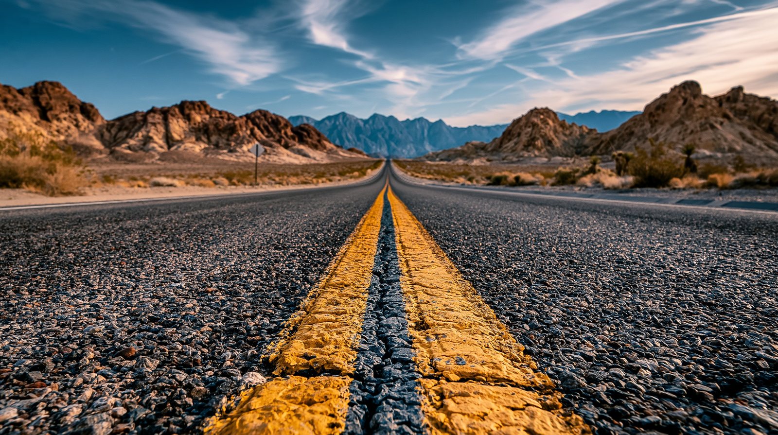desert highway in the default frame