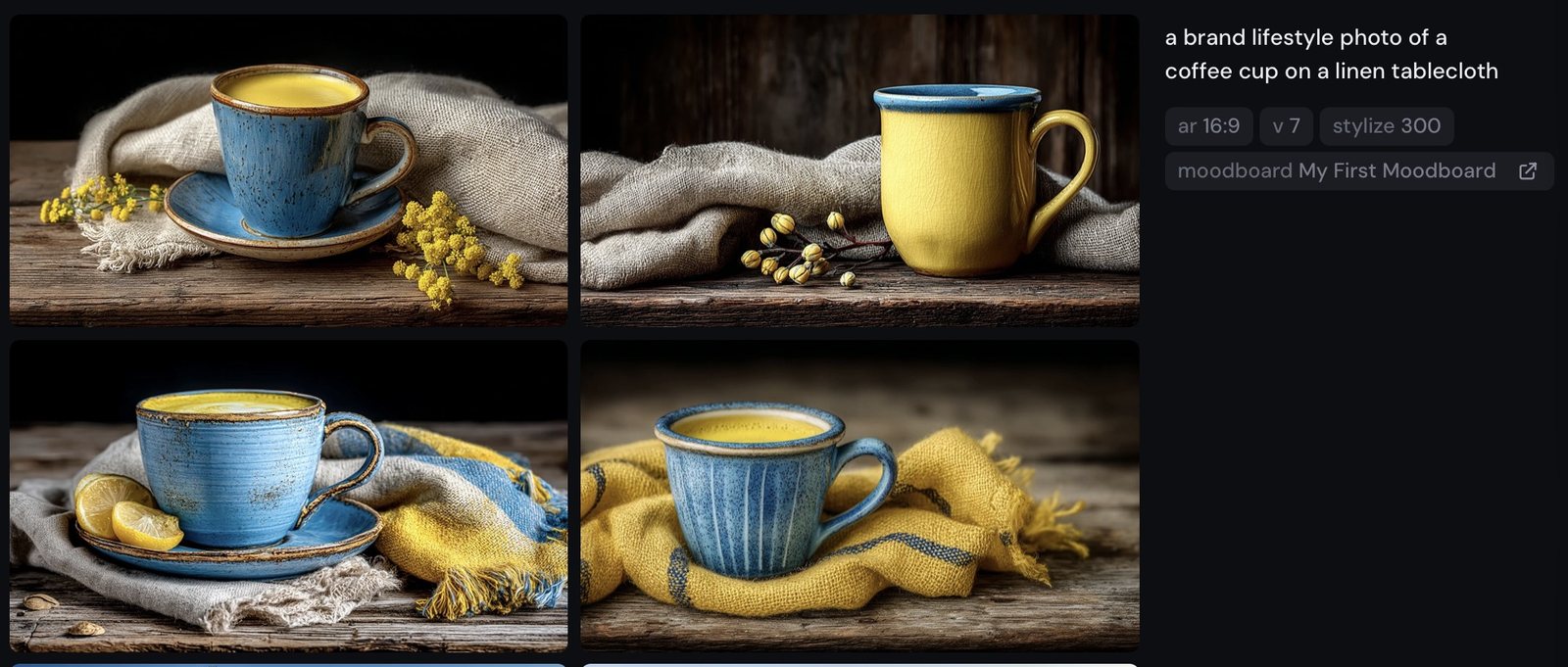 moodboard coffee cup grid