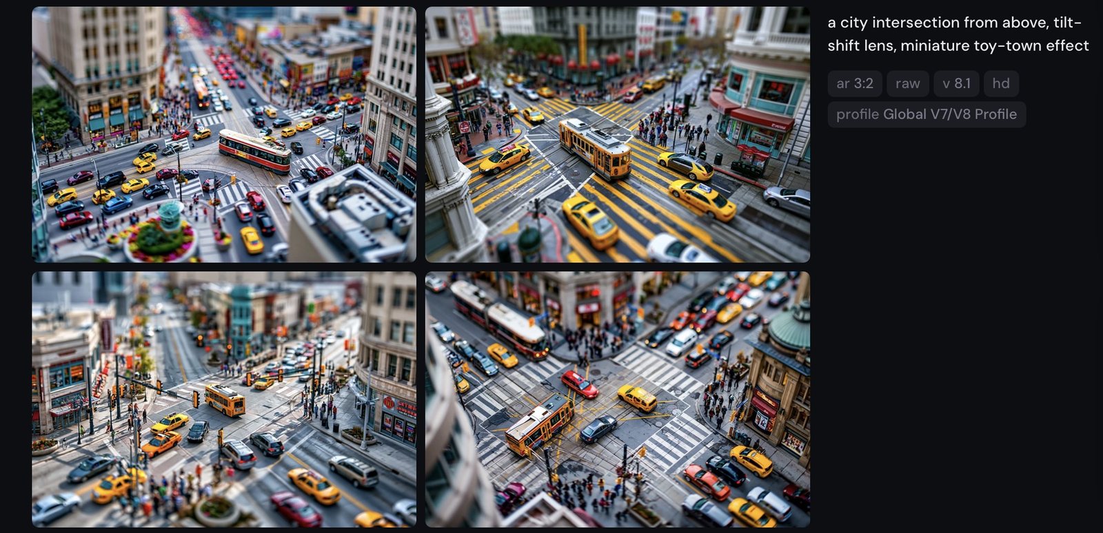 tilt-shift city grid