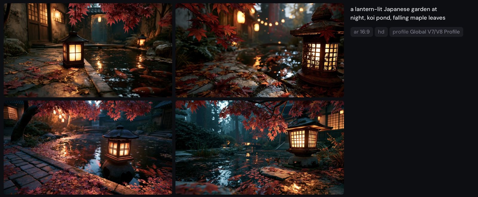 Japanese garden still grid