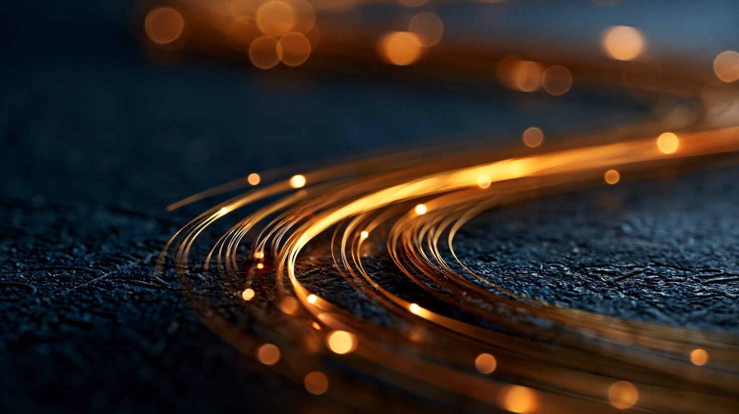 Gold fibre-optic strands in the dark — Claude Fable 5.1 and Mythos 5.1