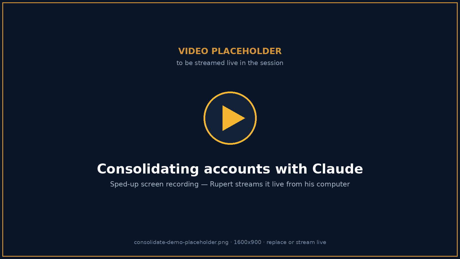 A sped-up screen recording of the reconciliation, streamed in the session